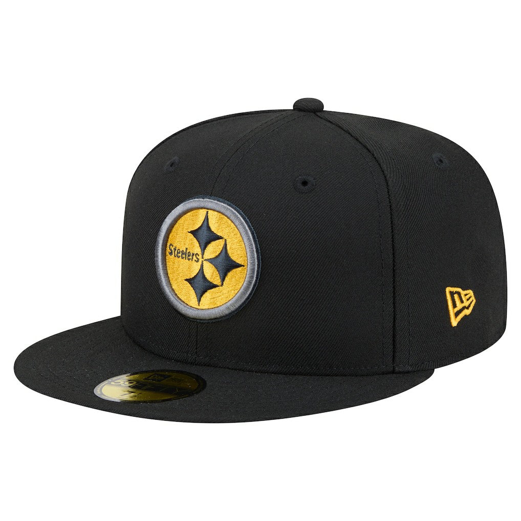 Pittsburgh Steelers New Era Color Pop 59FIFTY Fitted Hat - Black - NFL
