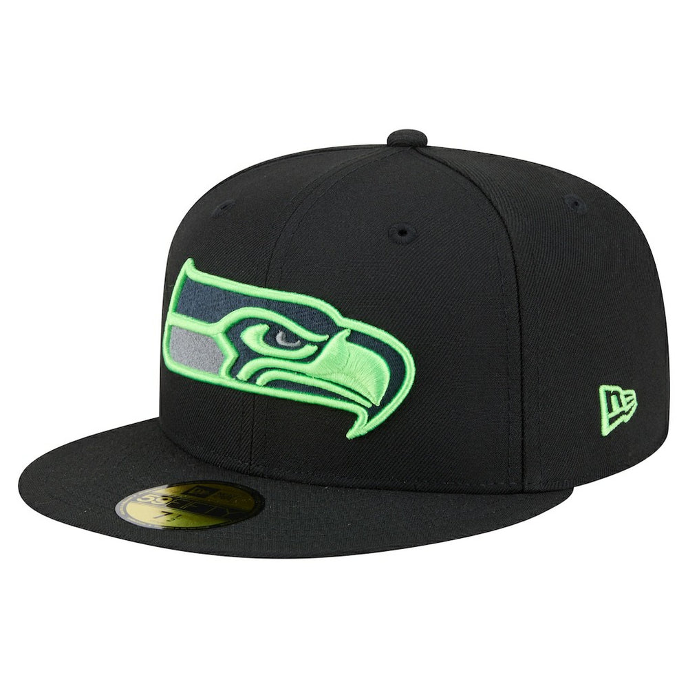 Seattle Seahawks New Era Color Pop 59FIFTY Fitted Hat - Black - NFL