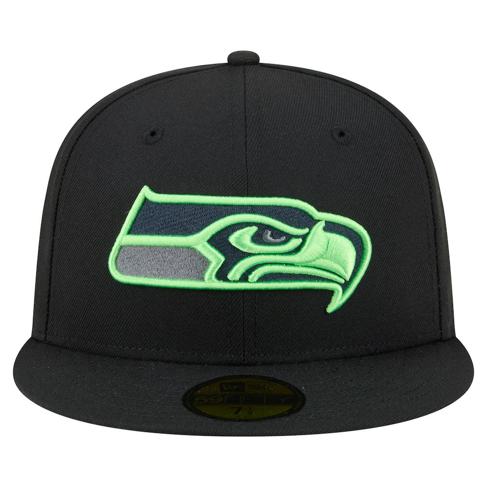 Seattle Seahawks New Era Color Pop 59FIFTY Fitted Hat - Black - NFL