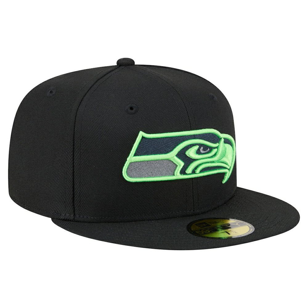 Seattle Seahawks New Era Color Pop 59FIFTY Fitted Hat - Black - NFL