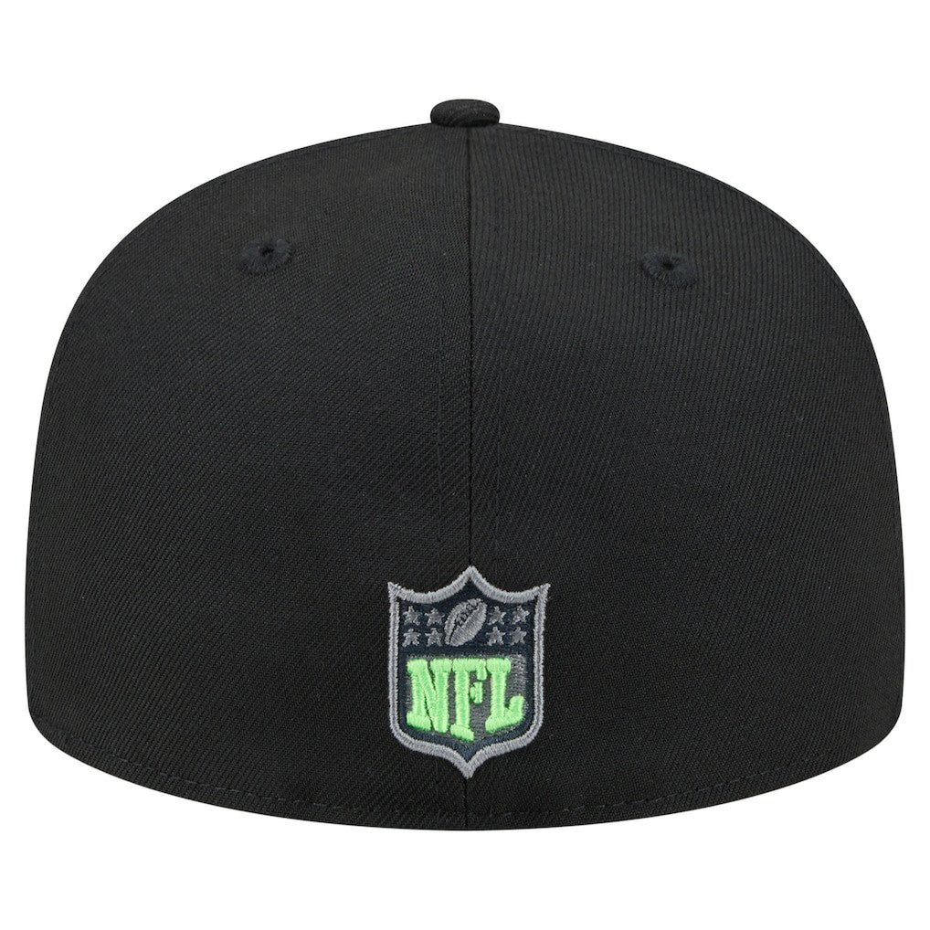 Seattle Seahawks New Era Color Pop 59FIFTY Fitted Hat - Black - NFL