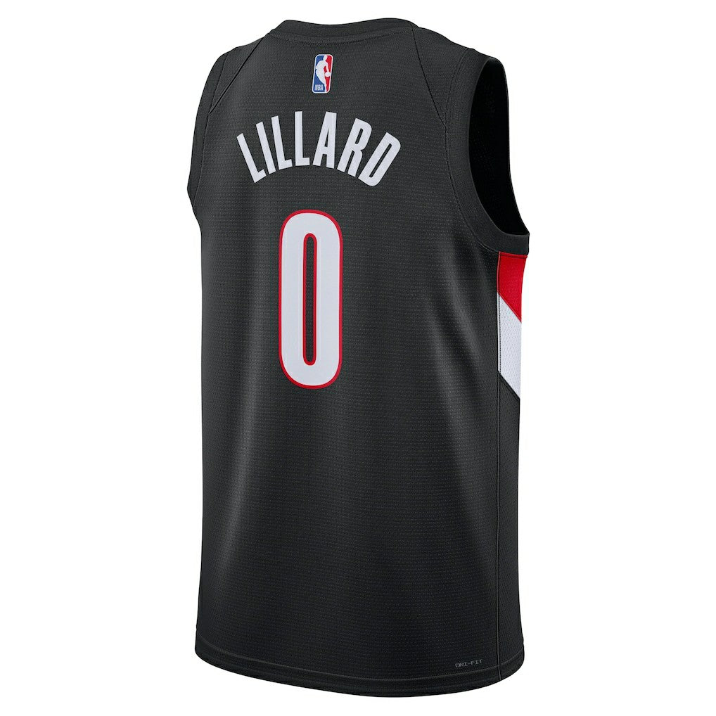 Nike Damian Lillard Portland Trail Blazers Unisex Swingman Player Jersey Icon Editi- Black