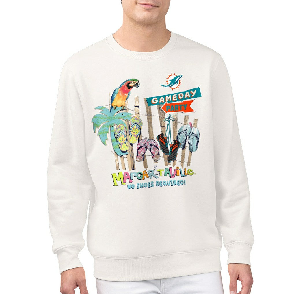 Miami Dolphins Margaritaville Gameday Party Fleece Sweatshirt - Cream - NFL