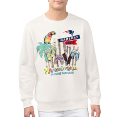 New England Patriots Margaritaville Gameday Party Fleece Sweatshirt - Cream - NFL