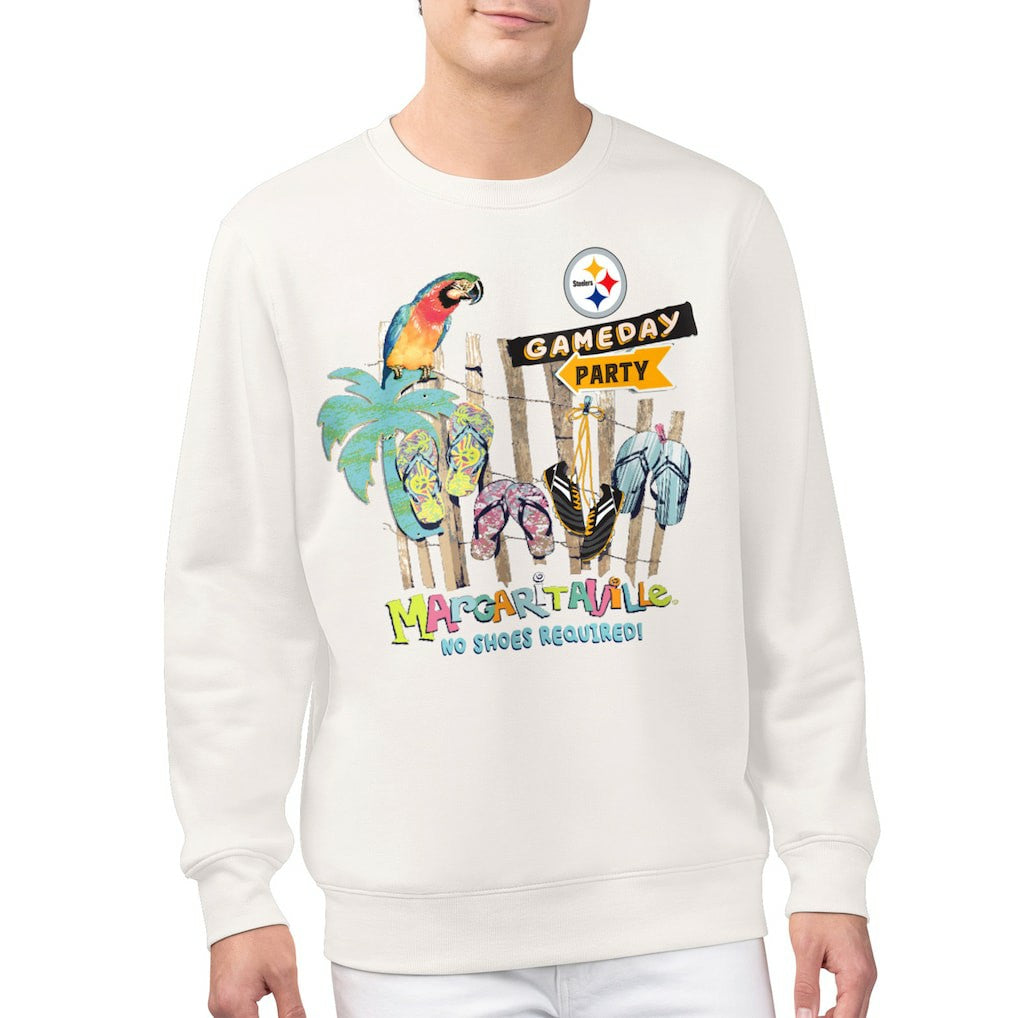 Pittsburgh Steelers Margaritaville Gameday Party Fleece Sweatshirt - Cream - NFL