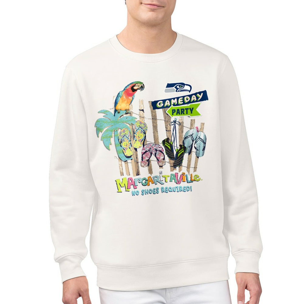 Seattle Seahawks Margaritaville Gameday Party Fleece Sweatshirt - Cream - NFL