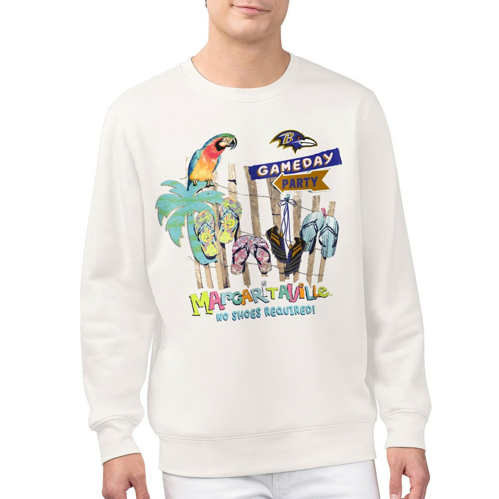 Baltimore Ravens Margaritaville Gameday Party Fleece Sweatshirt - Cream - NFL