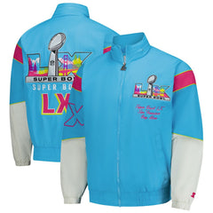 Super Bowl LX Starter The Gust Full-Zip Hooded Jacket - Light Blue - NFL