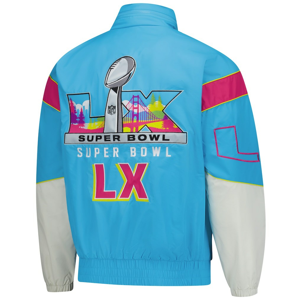 Super Bowl LX Starter The Gust Full-Zip Hooded Jacket - Light Blue - NFL
