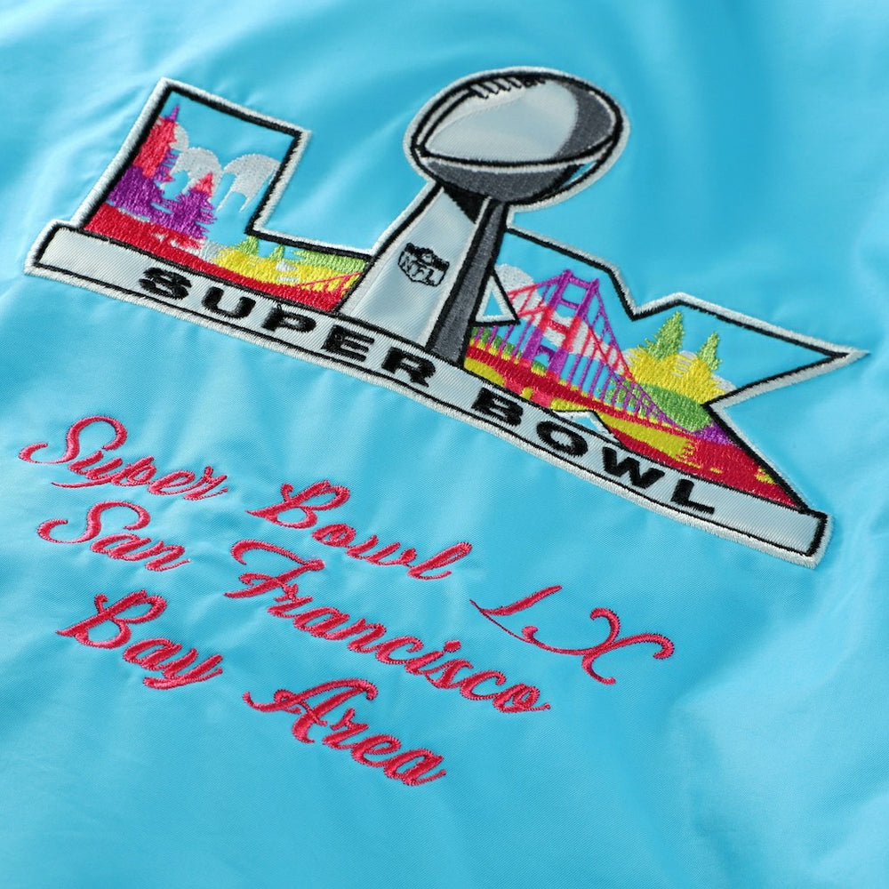 Super Bowl LX Starter The Gust Full-Zip Hooded Jacket - Light Blue - NFL