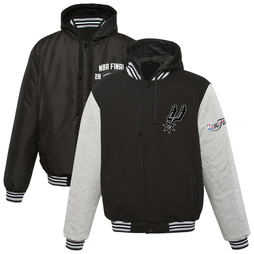 San Antonio Spurs JH Design 2014 NBA Finals Fleece Full-Zip Varsity Jacket Black