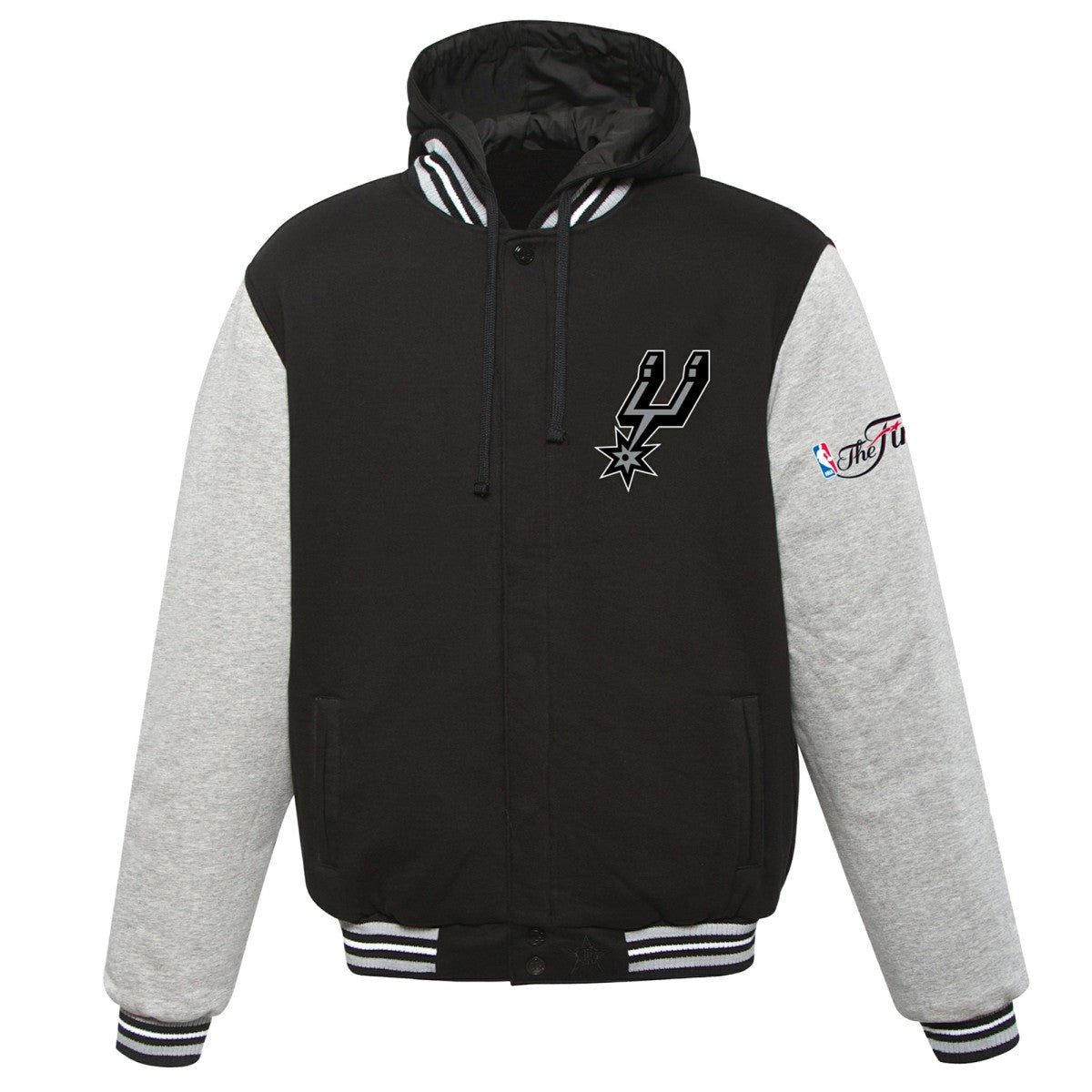 San Antonio Spurs JH Design 2014 NBA Finals Fleece Full-Zip Varsity Jacket Black
