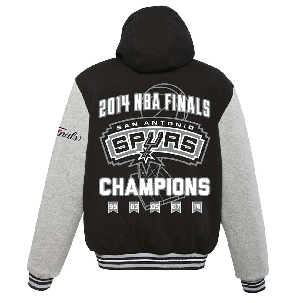 San Antonio Spurs JH Design 2014 NBA Finals Fleece Full-Zip Varsity Jacket Black