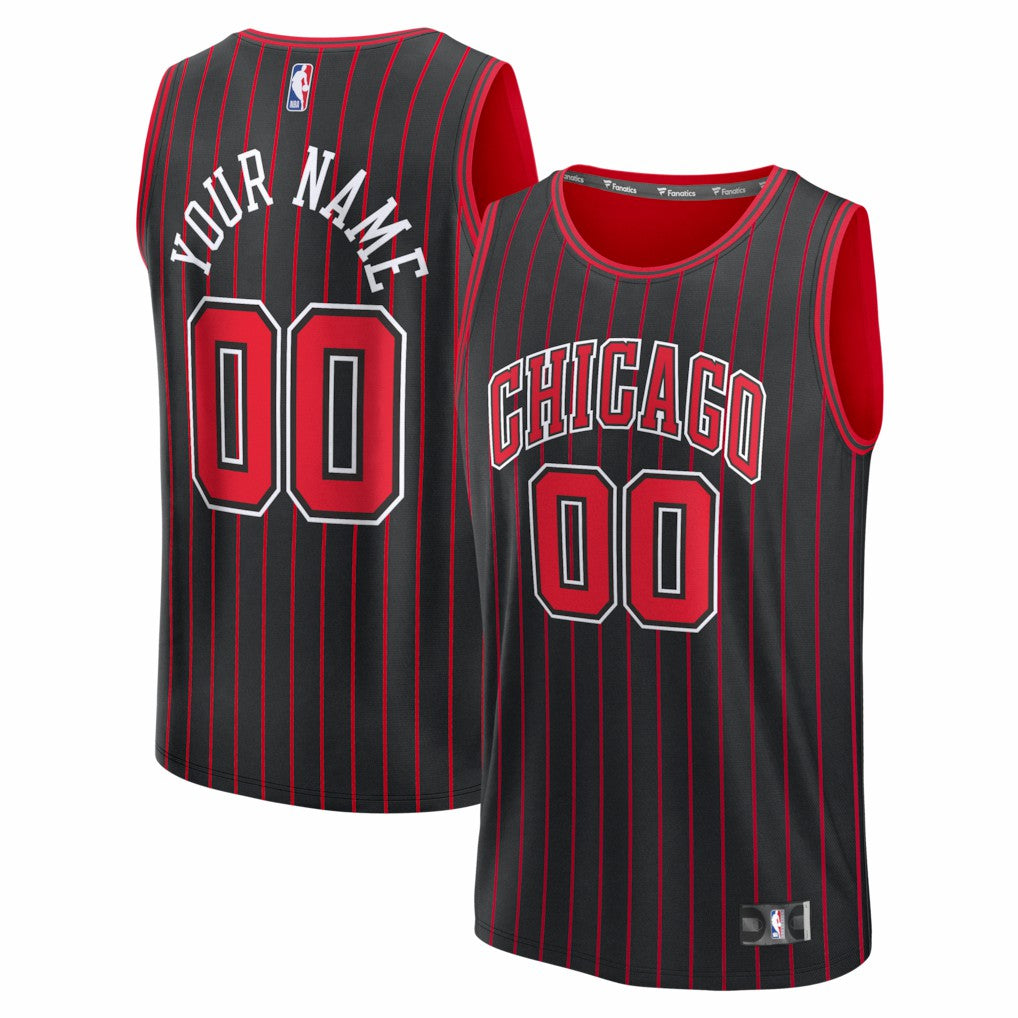Fanatics Chicago Bulls Fastbreak Custom Jersey Statement Editi- Black