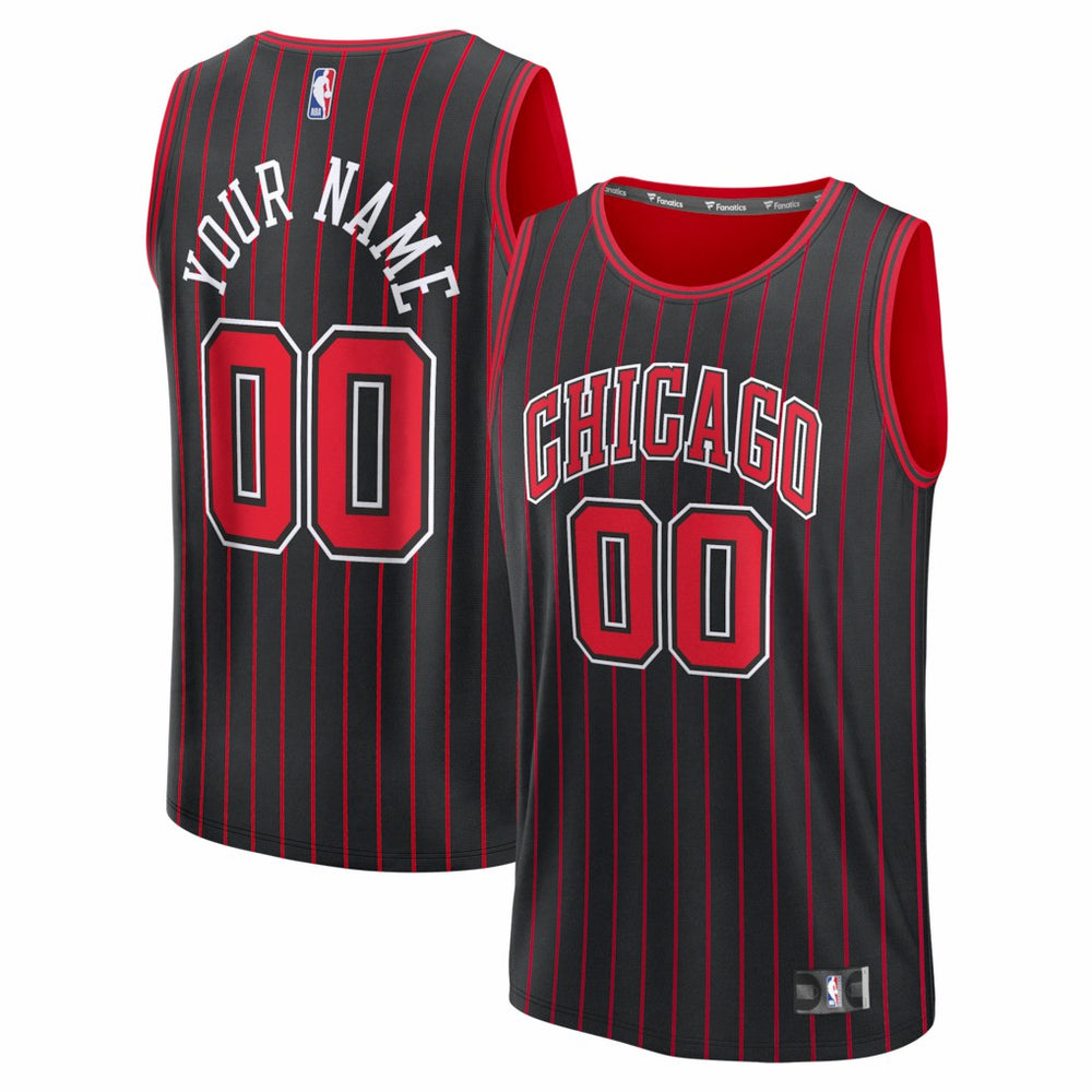 Fanatics Chicago Bulls Fastbreak Custom Jersey Statement Editi- Black