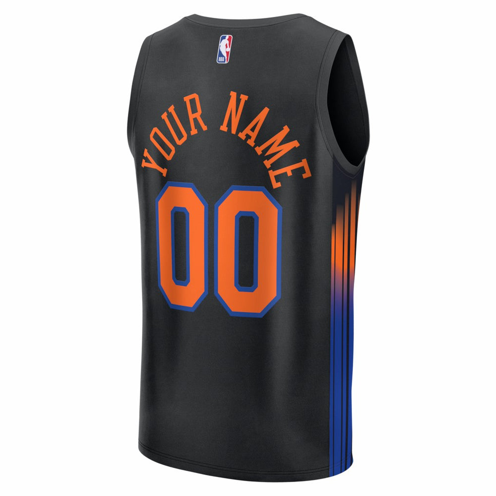 Fanatics New York Knicks Youth Fastbreak Custom Jersey Statement Edition Black