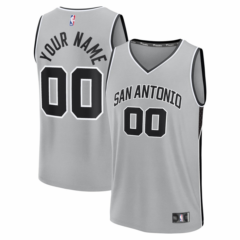 Fanatics San Antonio Spurs Youth Fastbreak Custom Jersey Statement Edition Silver