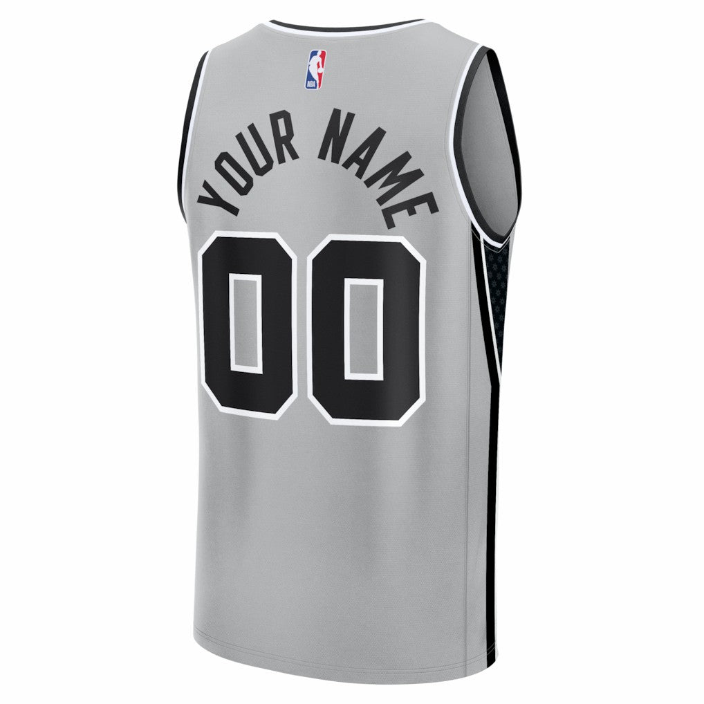 Fanatics San Antonio Spurs Youth Fastbreak Custom Jersey Statement Edition Silver