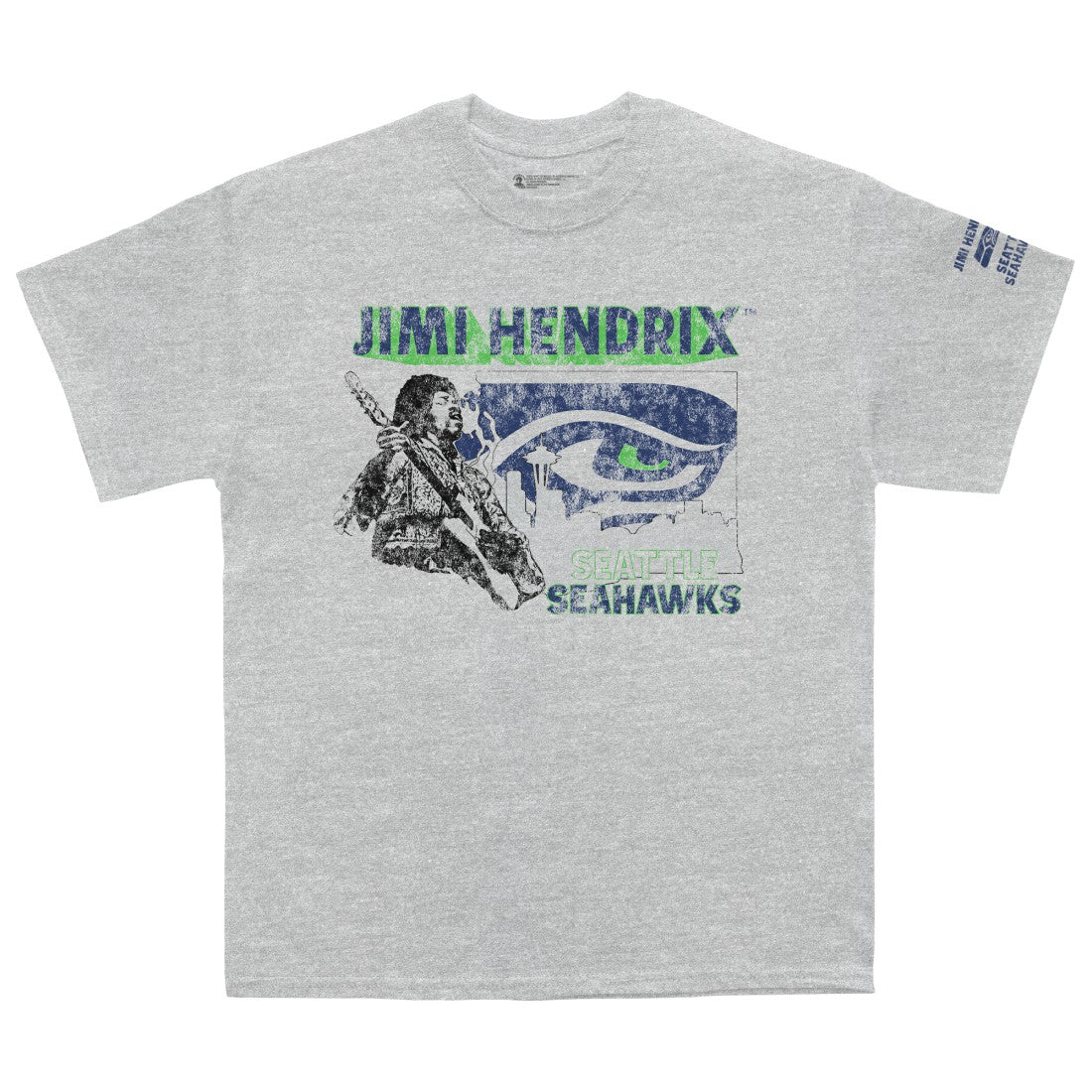 Seattle Seahawks Ceremony of Roses Jimi Hendrix Vintage Athletic T-Shirt - Heather Gray - NFL