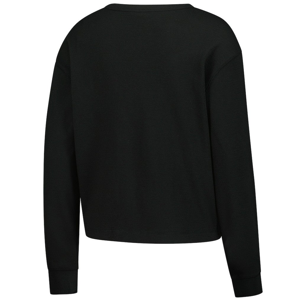 Indianapolis Colts New Era Women's Sport Night Thermal Long Sleeve Cropped T-Shirt - Black - NFL