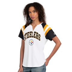 Pittsburgh Steelers Starter Women's Game On Notch Neck T-Shirt - White - NFL