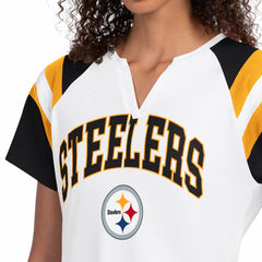 Pittsburgh Steelers Starter Women's Game On Notch Neck T-Shirt - White - NFL
