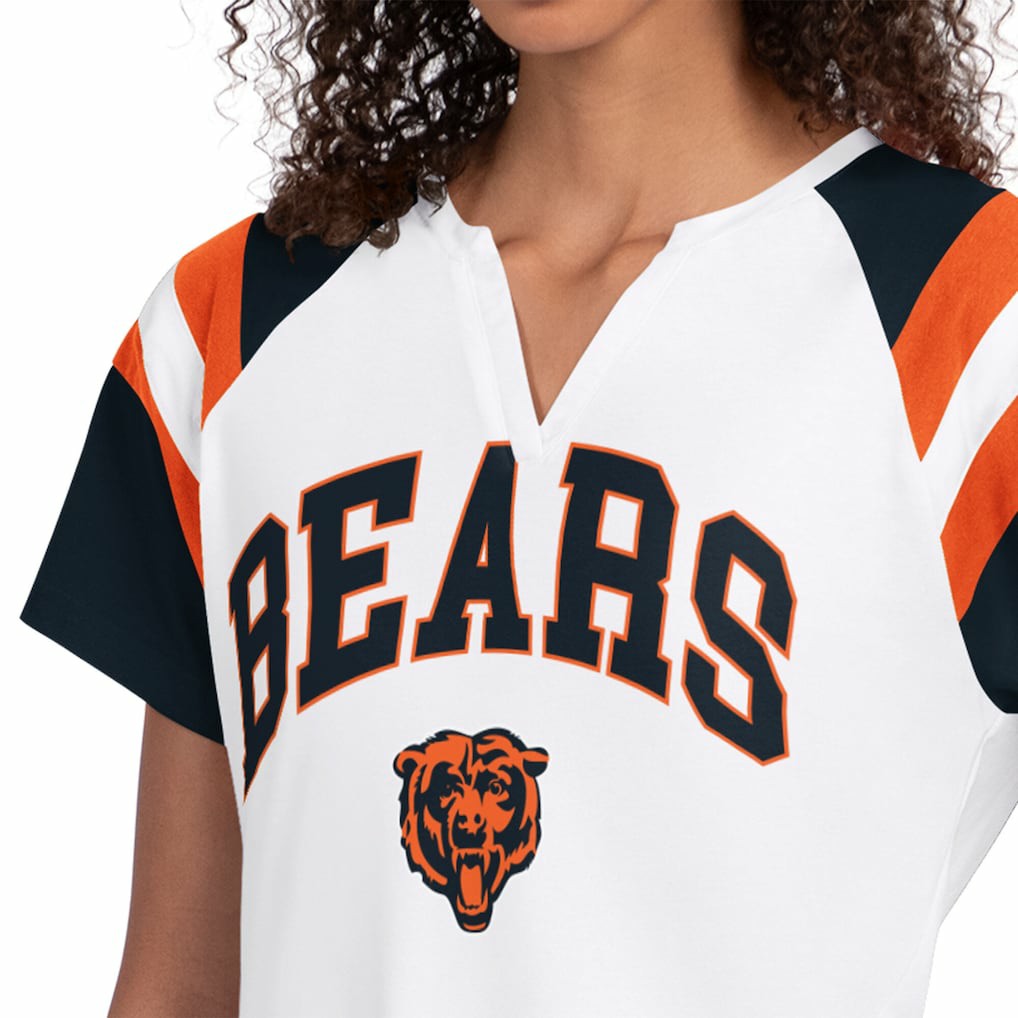 Chicago Bears Starter Women's Game On Raglan Notch Neck T-Shirt - White - NFL