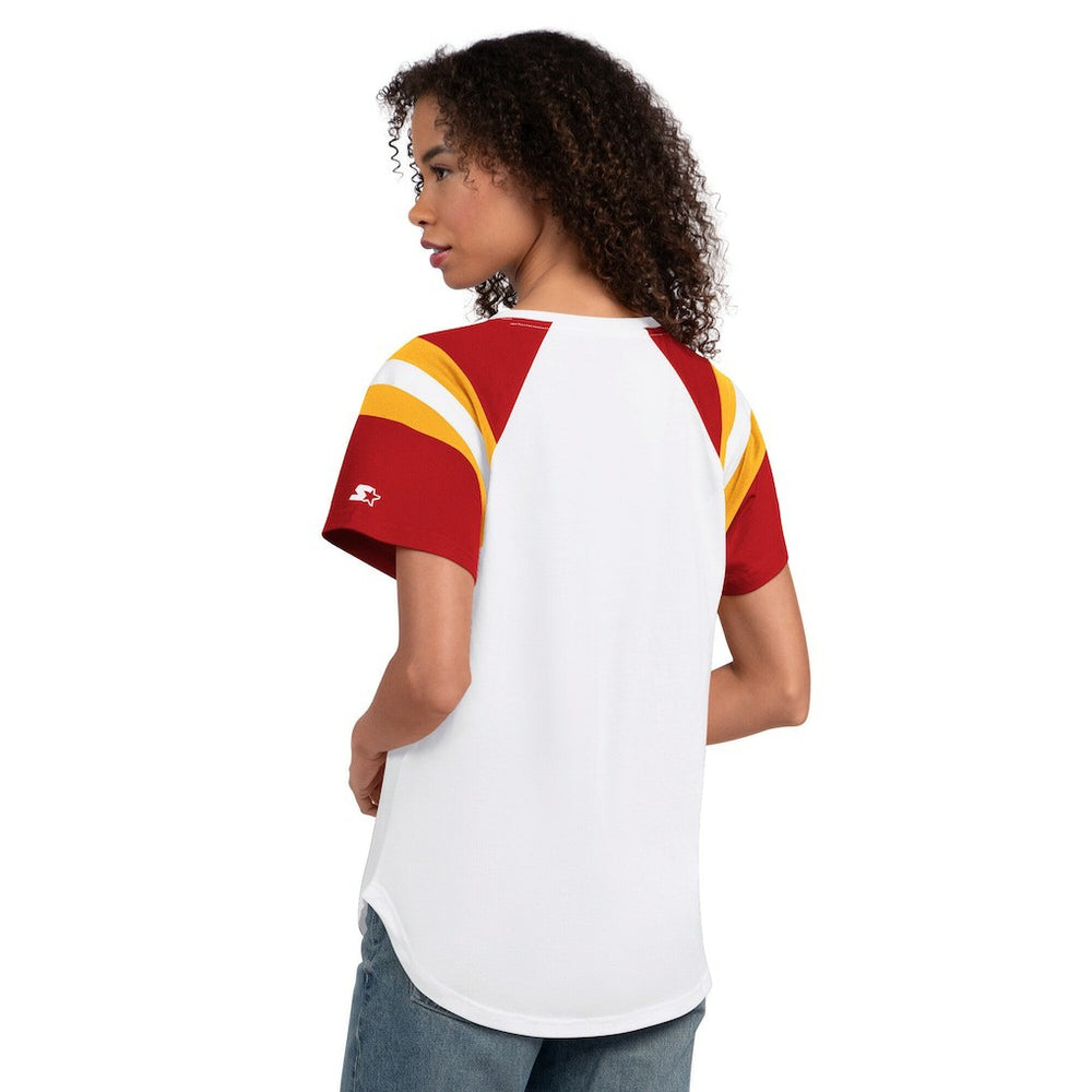 Kansas City Chiefs Starter Women's Game On Notch Neck T-Shirt - White - NFL