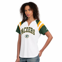 Green Bay Packers Starter Women's Game On Notch Neck T-Shirt - White - NFL