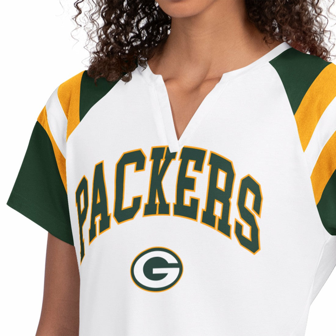Green Bay Packers Starter Women's Game On Notch Neck T-Shirt - White - NFL