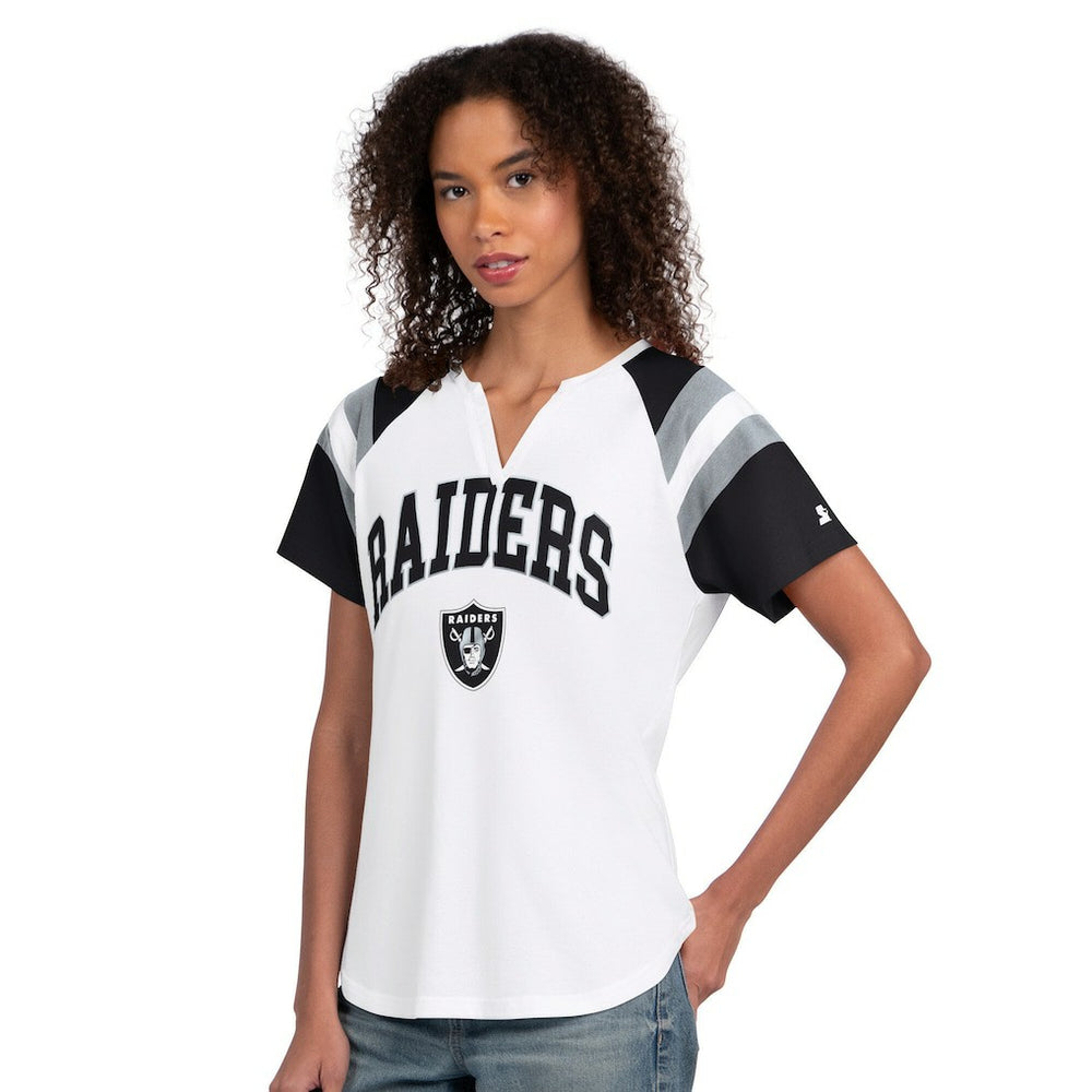 Las Vegas Raiders Starter Women's Game On Notch Neck T-Shirt - White - NFL