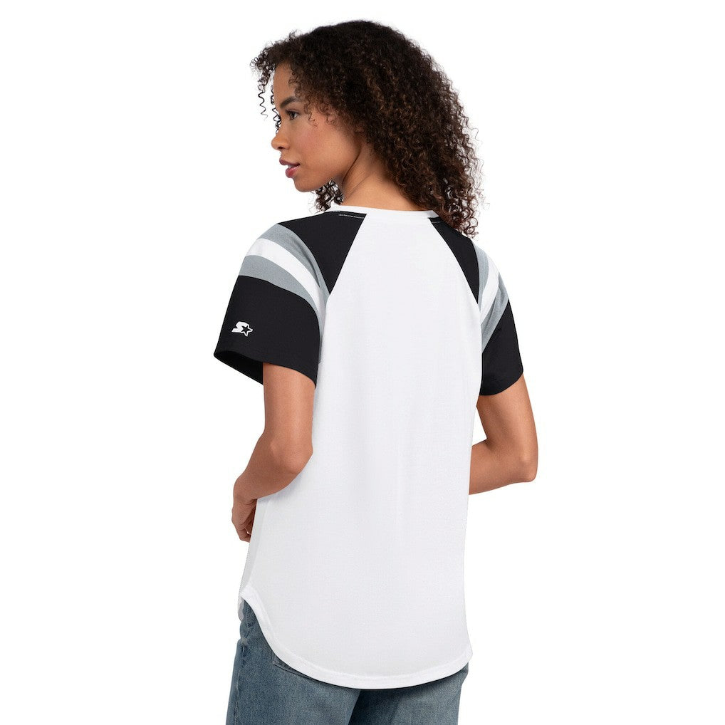 Las Vegas Raiders Starter Women's Game On Notch Neck T-Shirt - White - NFL