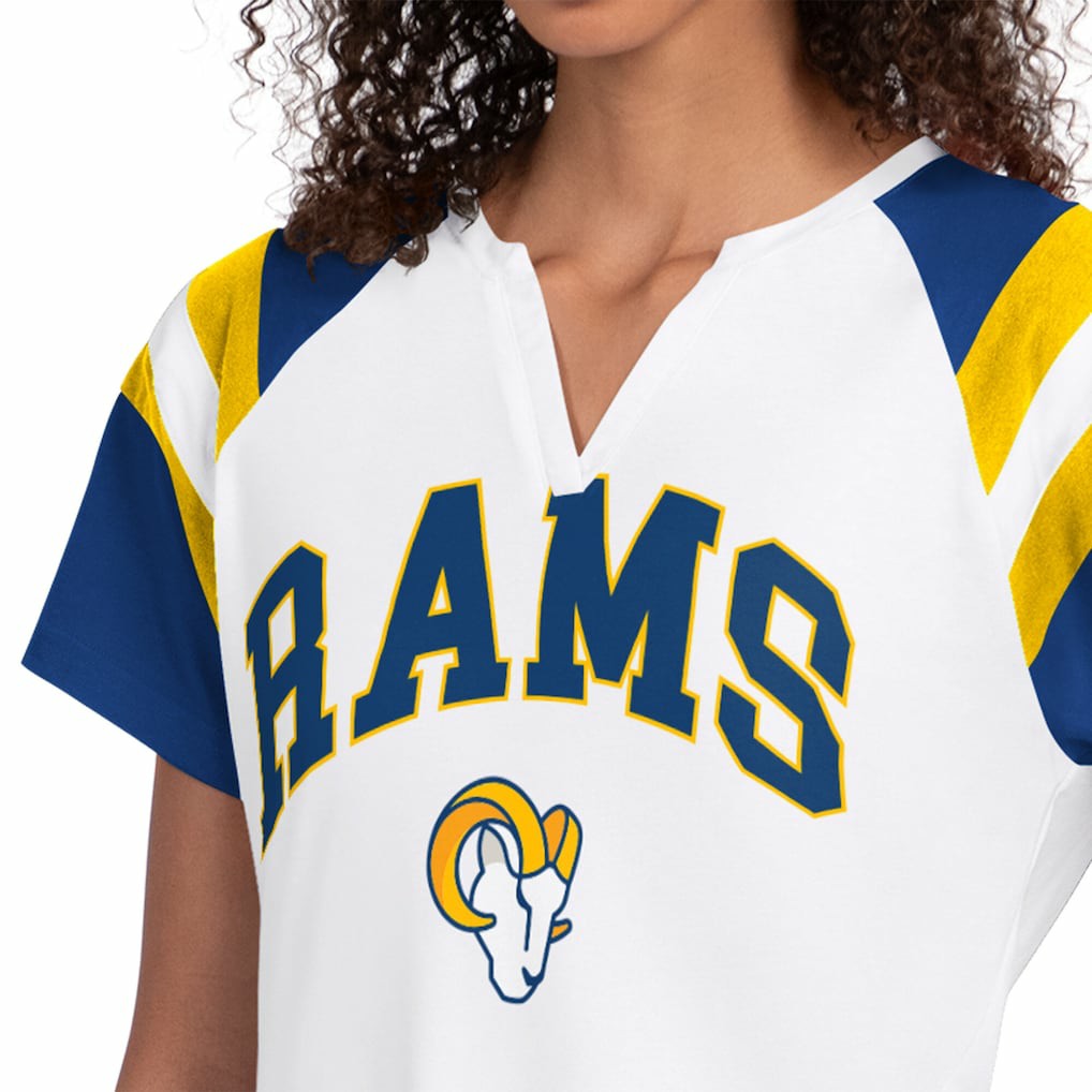 Los Angeles Rams Starter Women's Game On Notch Neck T-Shirt - White - NFL
