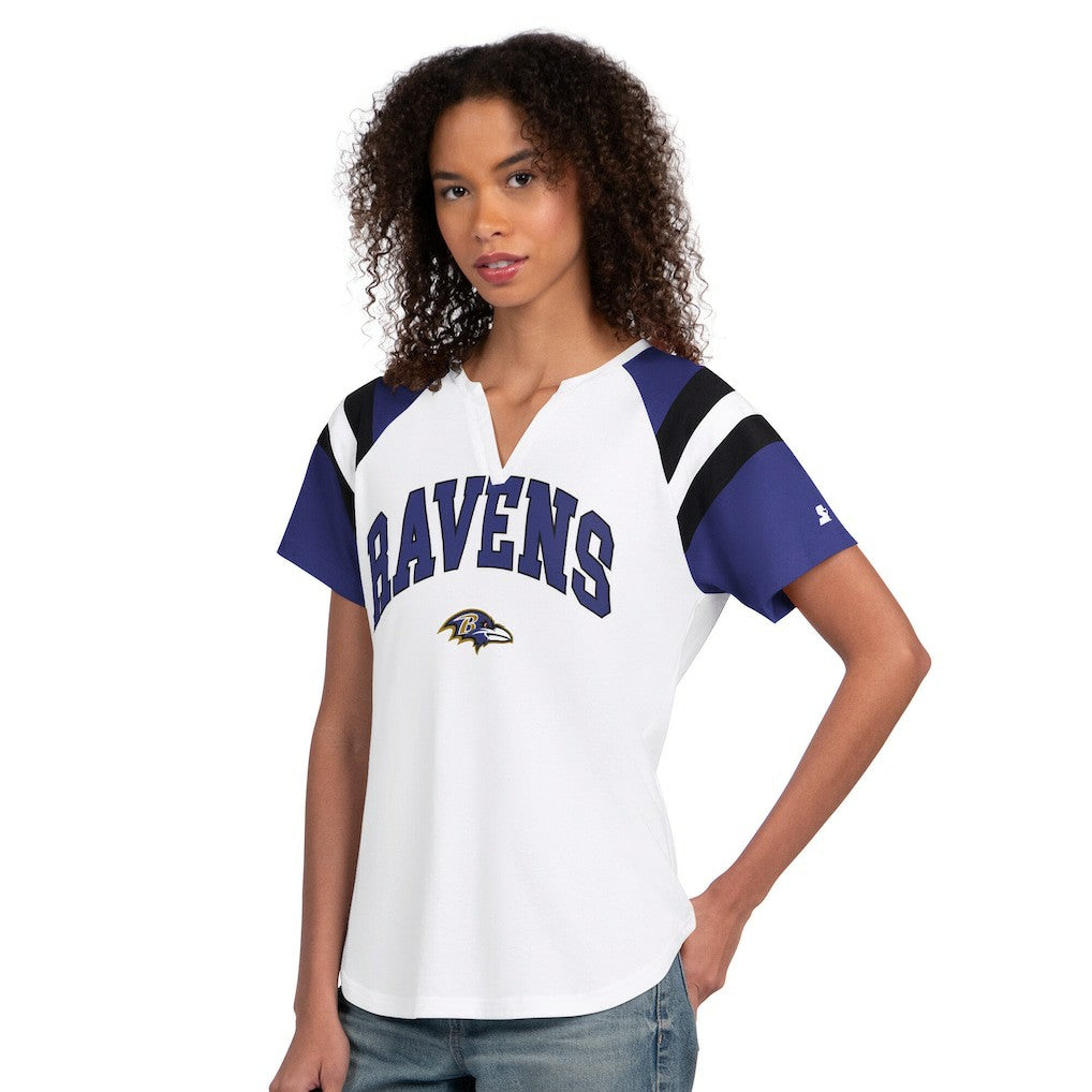 Baltimore Ravens Starter Women's Game On Notch Neck T-Shirt - White - NFL