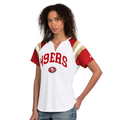 San Francisco 49ers Starter Women's Game On Notch Neck T-Shirt - White - NFL