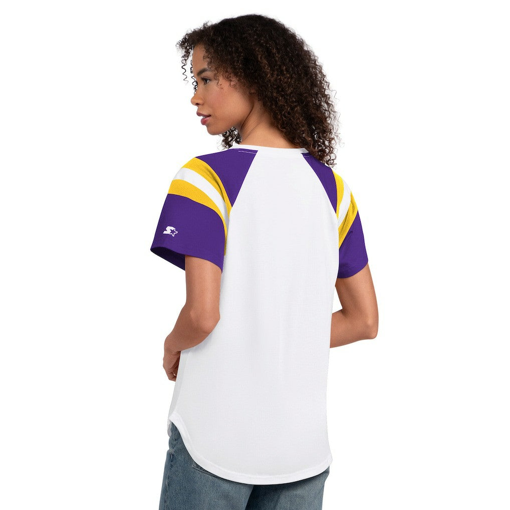Minnesota Vikings Starter Women's Game On Notch Neck T-Shirt - White - NFL