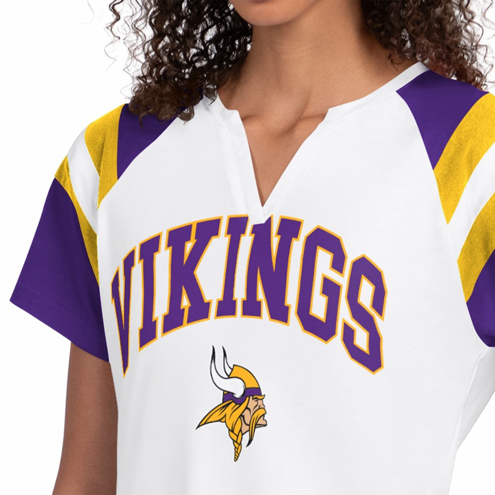 Minnesota Vikings Starter Women's Game On Notch Neck T-Shirt - White - NFL