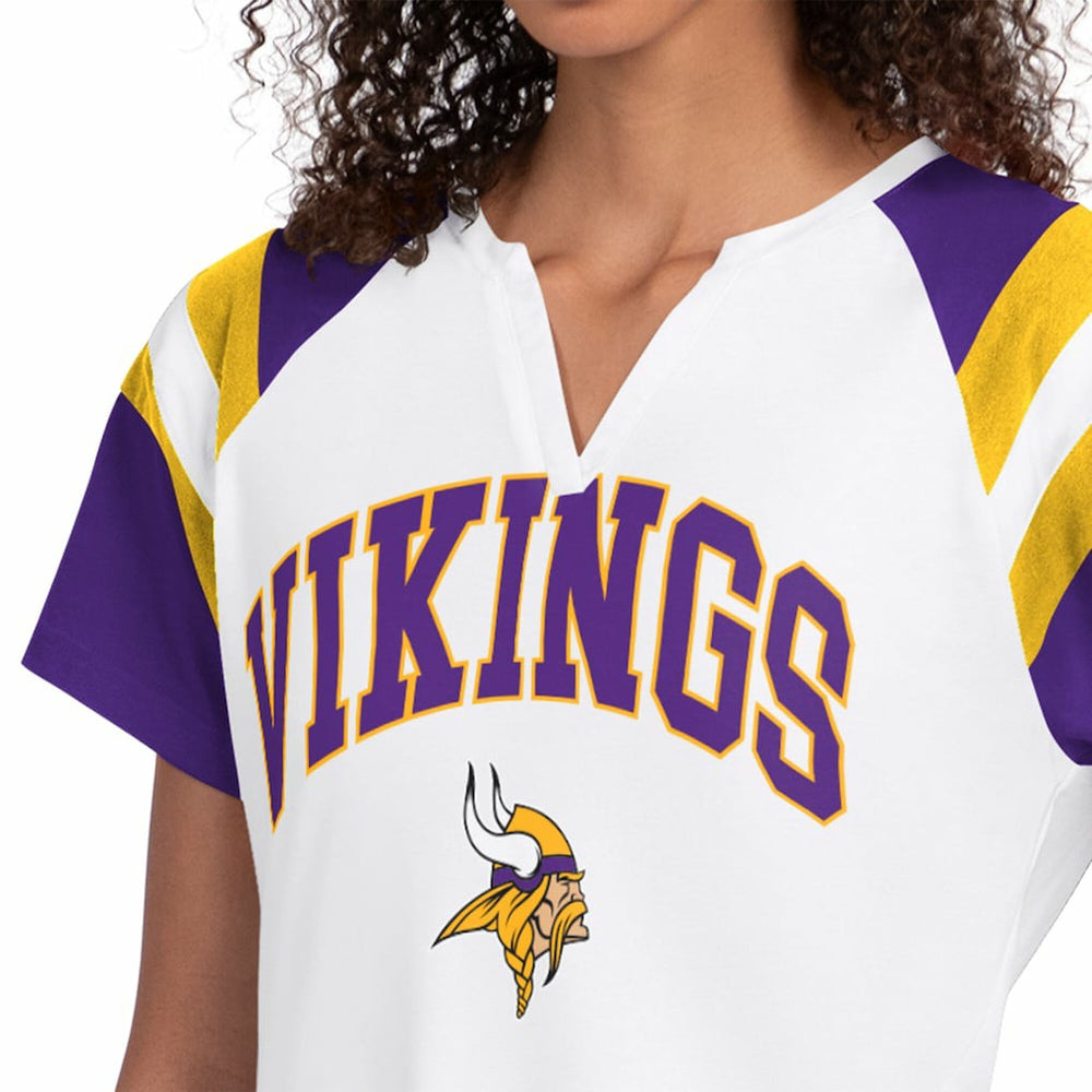 Minnesota Vikings Starter Women's Game On Notch Neck T-Shirt - White - NFL