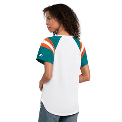 Miami Dolphins Starter Women's Game On Notch Neck T-Shirt - White - NFL