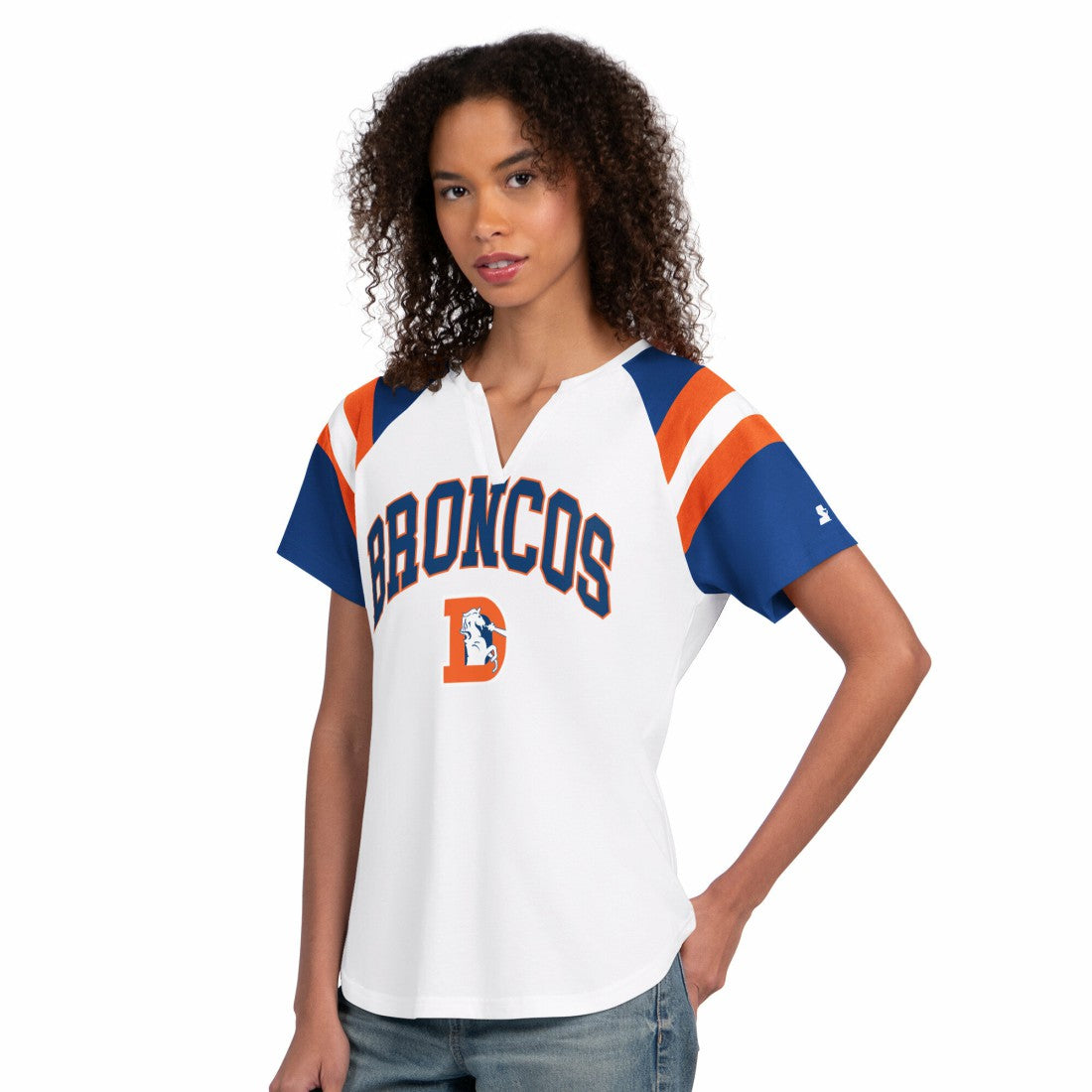 Denver Broncos Starter Women's Game On Notch Neck T-Shirt - White - NFL
