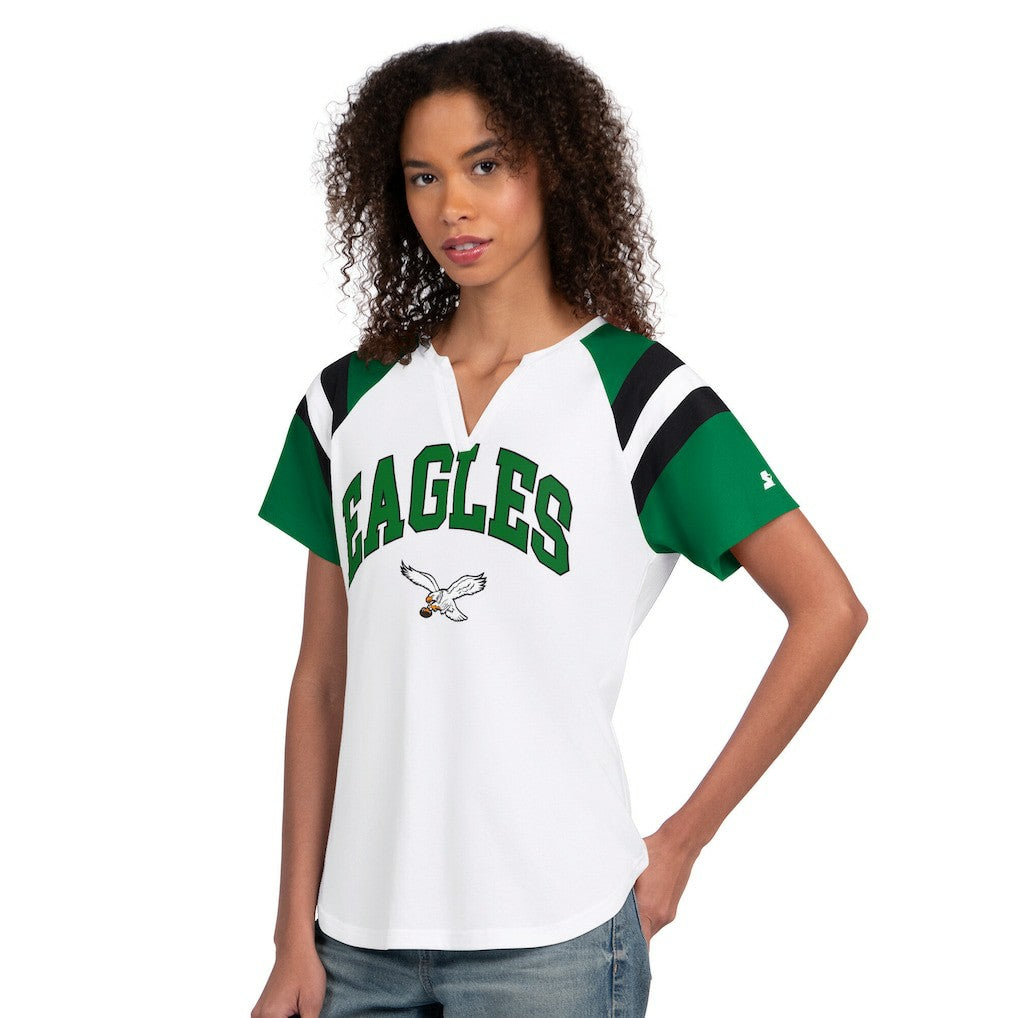 Philadelphia Eagles Starter Women's Game On Notch Neck T-Shirt - White - NFL