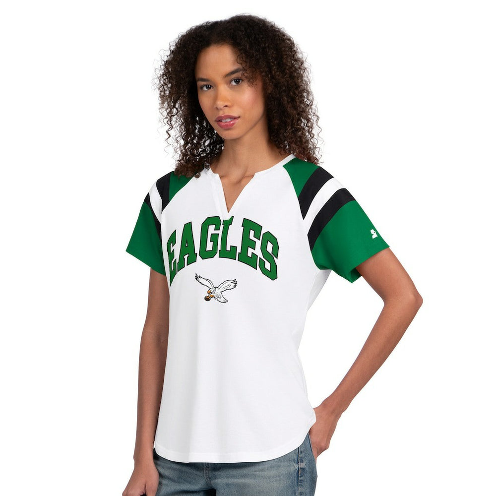 Philadelphia Eagles Starter Women's Game On Notch Neck T-Shirt - White - NFL