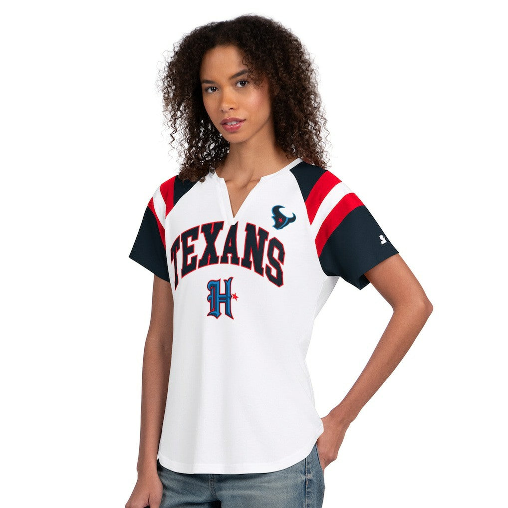 Houston Texans Starter Women's Game On Notch Neck T-Shirt - White - NFL