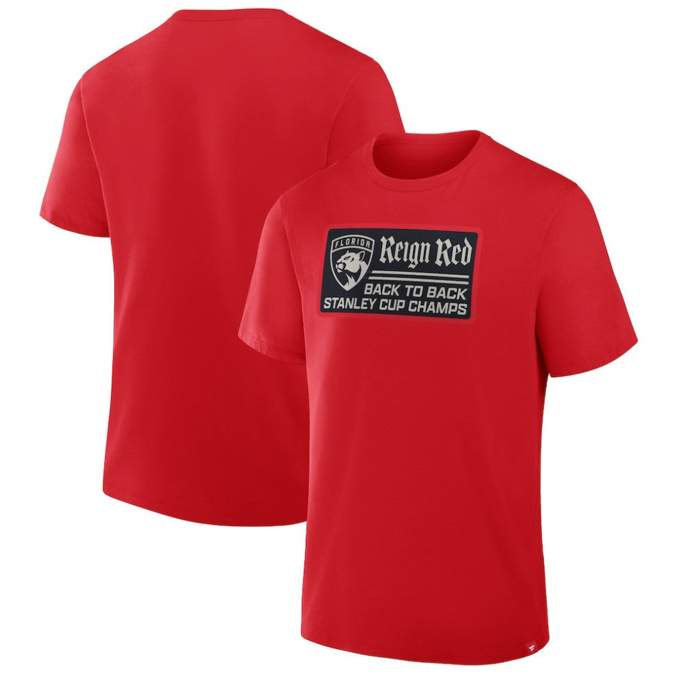 Florida Panthers Back-To-Back Stanley Cup Champions Reign Red T-Shirt - Red | NHL online