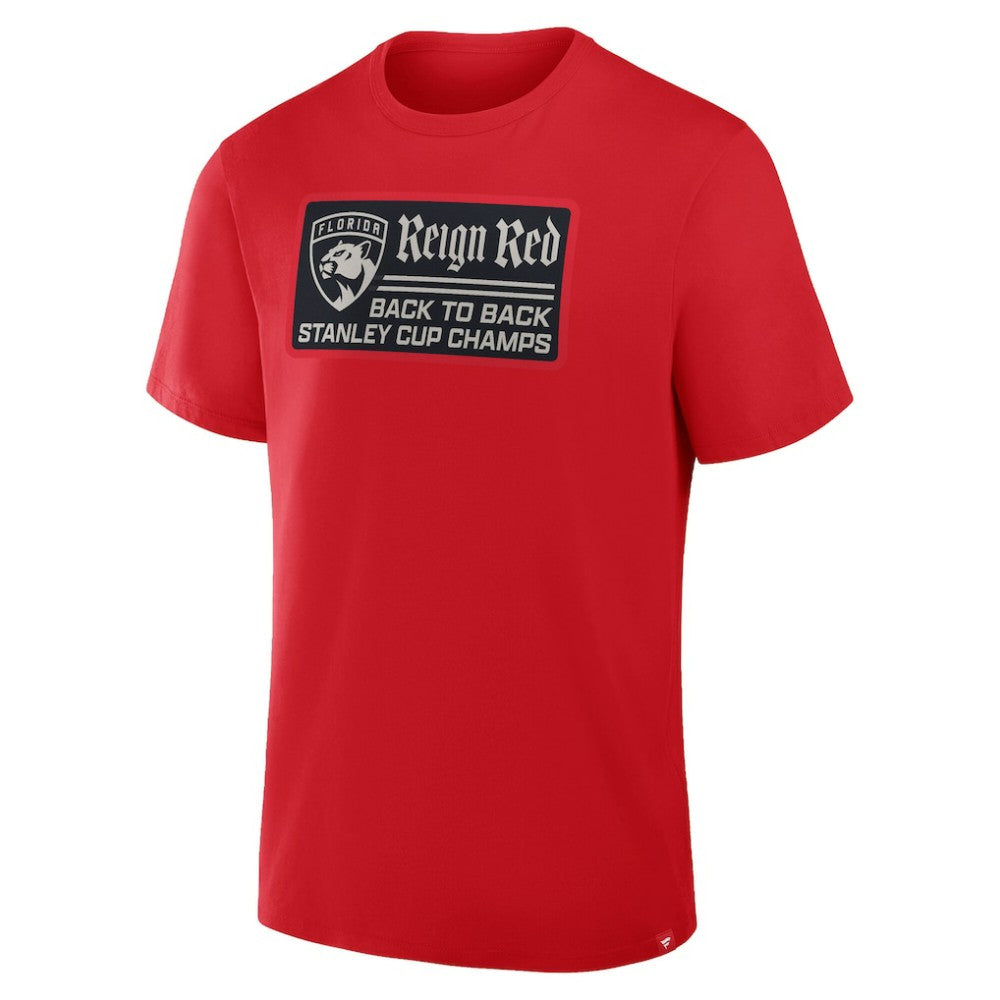 Florida Panthers Back-To-Back Stanley Cup Champions Reign Red T-Shirt - Red | NHL online