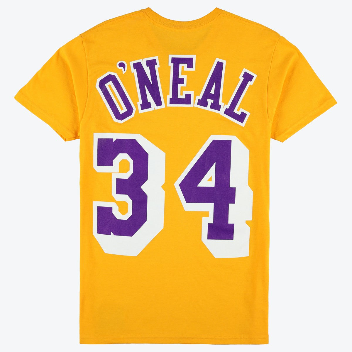 Mitchell & Ness Shaquille O'Neal Los Angeles Lakers Unisex Hardwood Classics Name & Number T-Shirt Gold