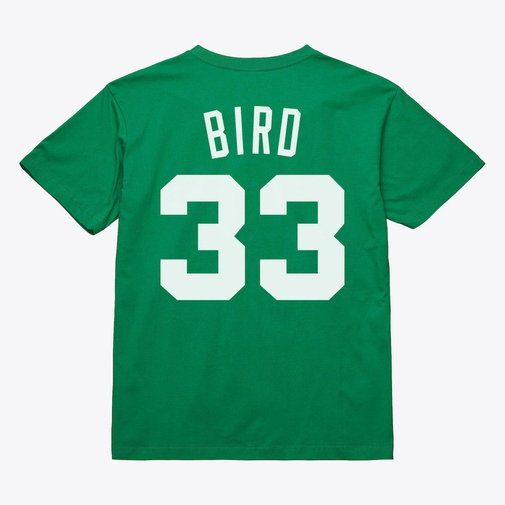Mitchell & Ness Larry Bird Boston Celtics Unisex Hardwood Classics Name & Number T-Shirt Kelly Green