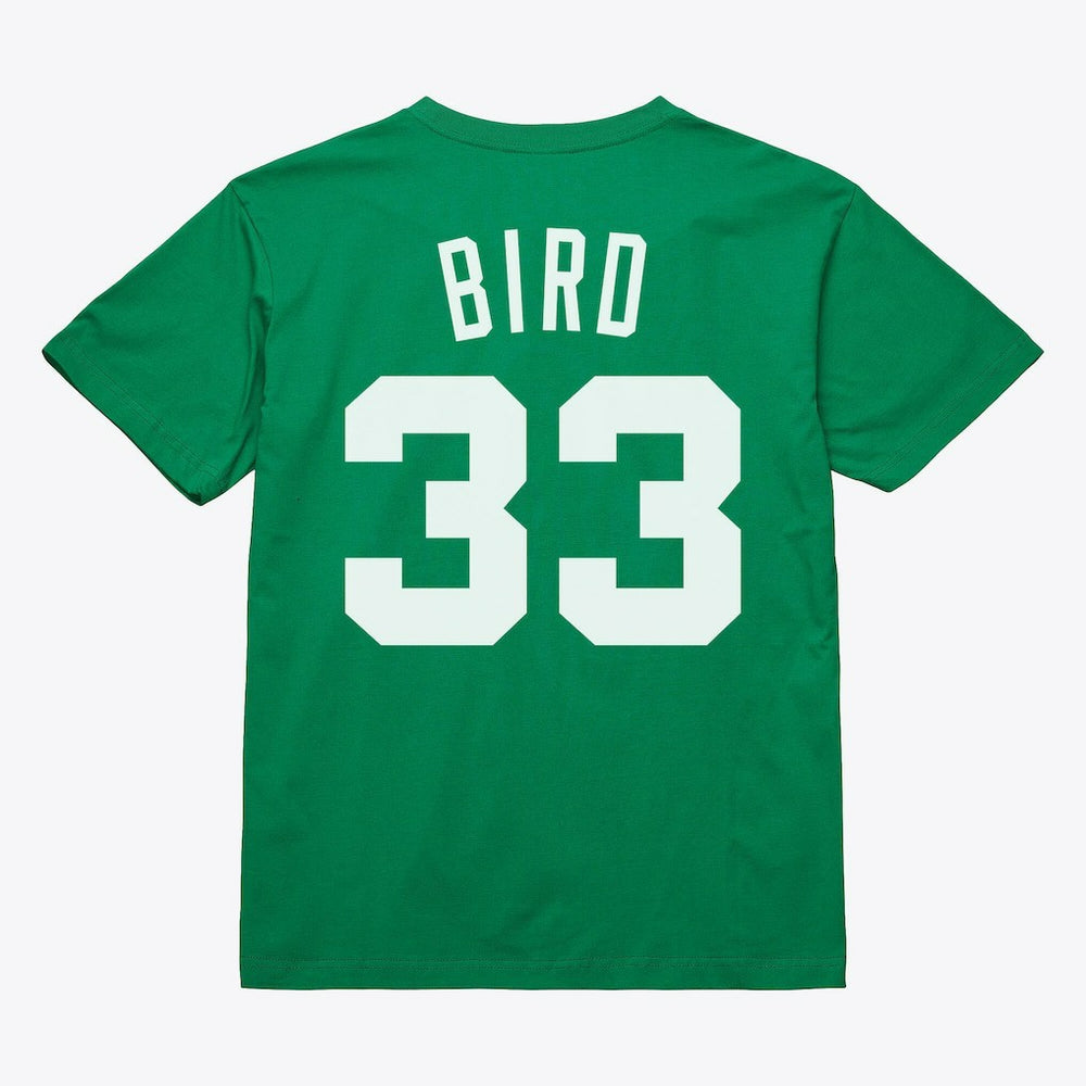Mitchell & Ness Larry Bird Boston Celtics Unisex Hardwood Classics Name & Number T-Shirt Kelly Green