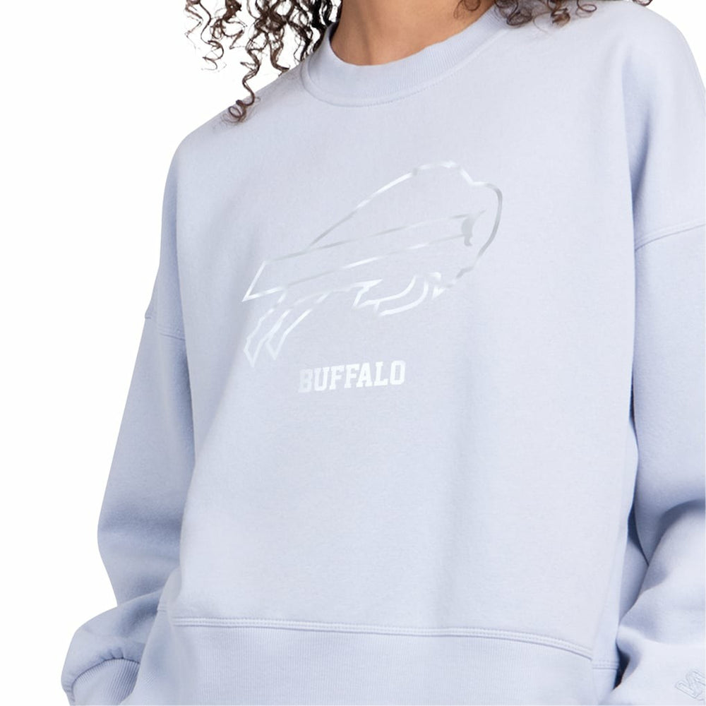 Buffalo Bills Starter Women's Travel Pastels Boxy Fleece Sweatshirt - Light Blue - NFL