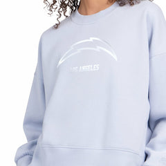 Los Angeles Chargers Starter Women's Travel Pastels Boxy Fleece Sweatshirt - Light Blue - NFL